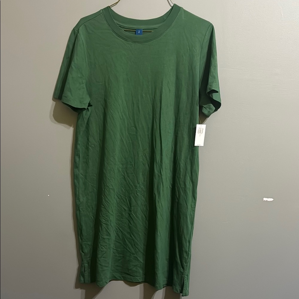 Old Navy Green Short Sleeve Tee Dress